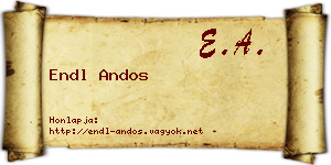 Endl Andos névjegykártya